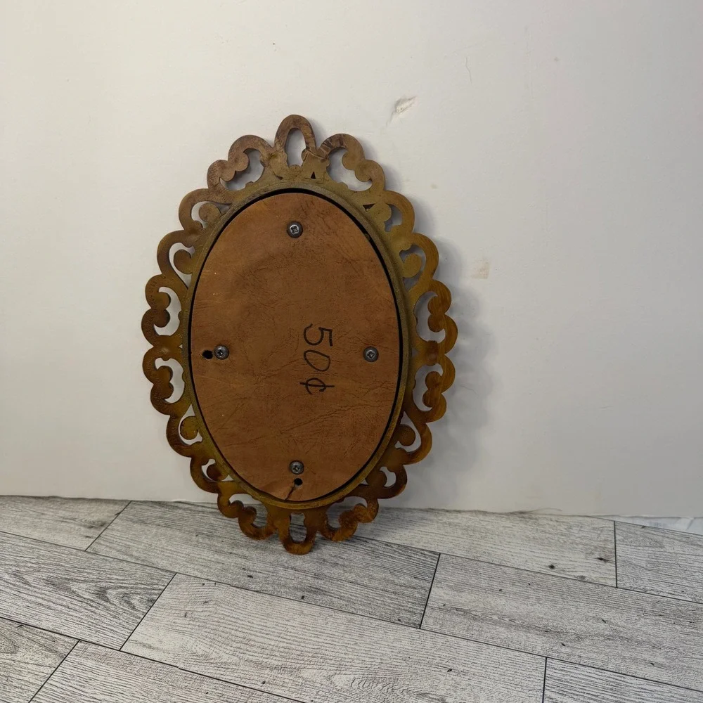 Vintage Home Co.Products Oval Wall Mirror Ornate Faux Wood Scrollwork 9.5in